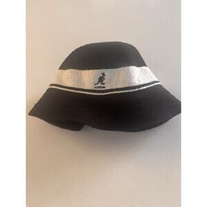 Kangol Black White Bucket Hat Medium